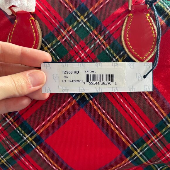 Dooney & Bourke Red Tartan Collection Satchel - Picture 14 of 16